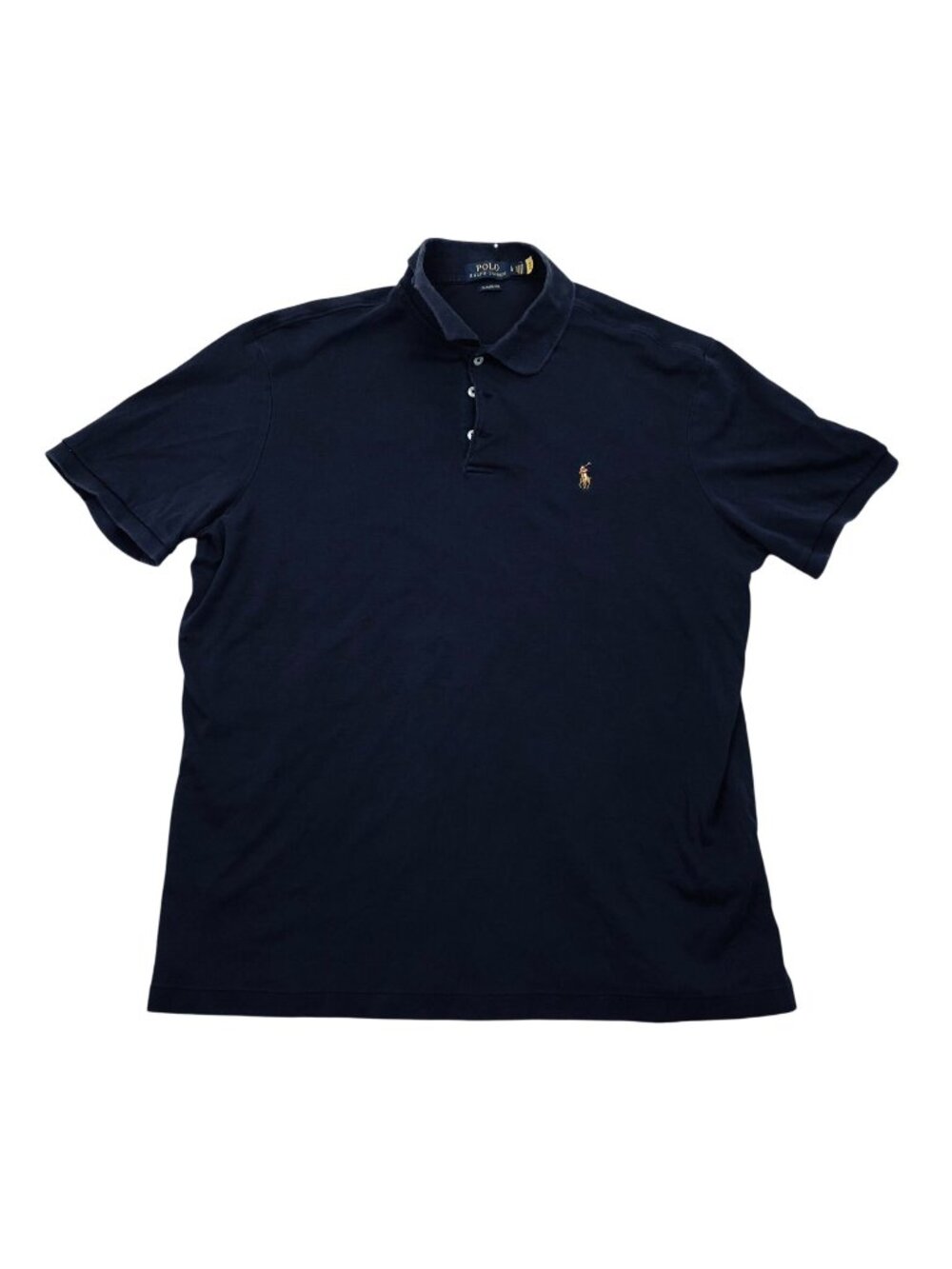 Polo Ralph Lauren Polo Shirt Mens Large Short Sleeve Navy Blue Classic Fit Top